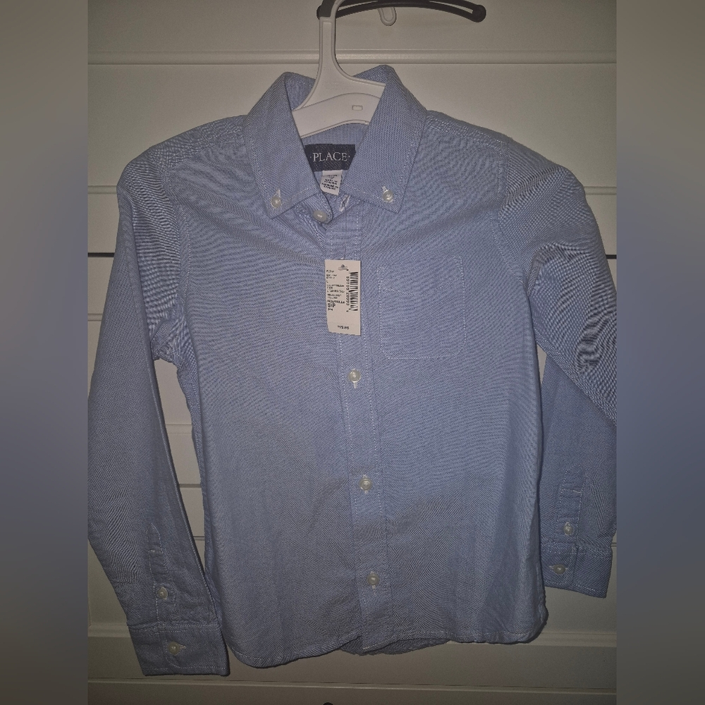 Children's Place Boys Light Blue Button Down Shirt